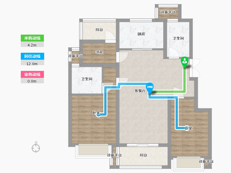 浙江省-宁波市-宝龙雅戈尔·江汇城-84.53-户型库-动静线