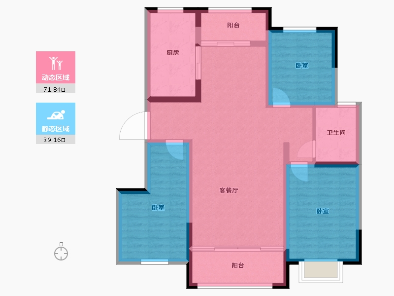 宁夏回族自治区-吴忠市-壹号公馆-99.69-户型库-动静分区