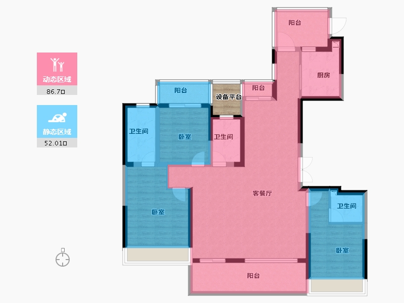 浙江省-金华市-南江悦-126.00-户型库-动静分区