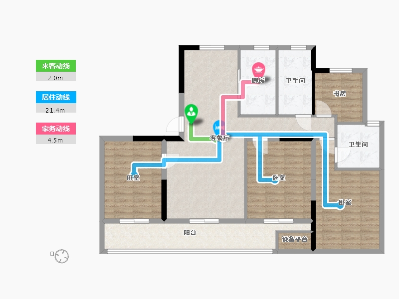 浙江省-嘉兴市-万城景湖园-109.01-户型库-动静线