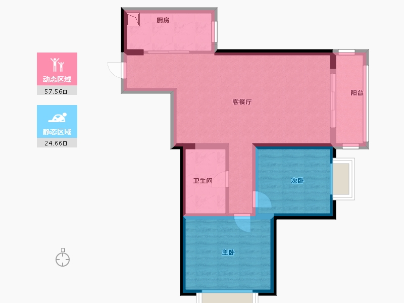 甘肃省-兰州市-天曜88-73.00-户型库-动静分区