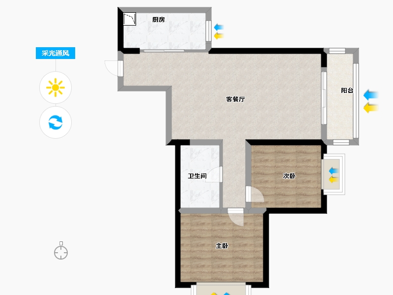 甘肃省-兰州市-天曜88-73.00-户型库-采光通风