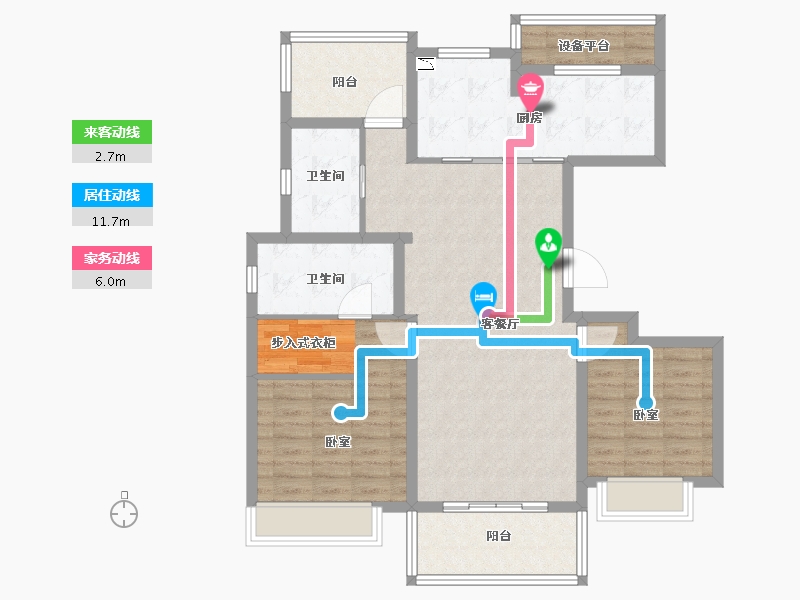 安徽省-合肥市-新城北宸紫郡-101.99-户型库-动静线