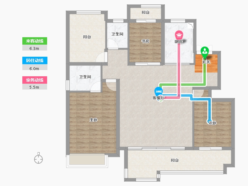 安徽省-滁州市-荣盛明湖书苑-119.70-户型库-动静线