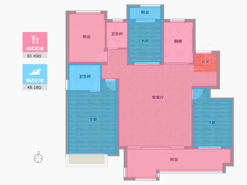 安徽省-滁州市-荣盛明湖书苑-119.70-户型库-动静分区