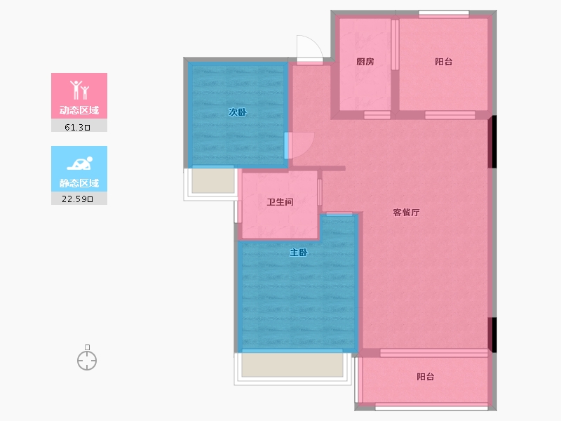 江西省-南昌市-美高东郊紫园-74.97-户型库-动静分区