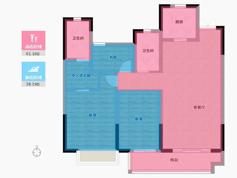 浙江省-嘉兴市-奥山·禾堂樾里-88.57-户型库-动静分区