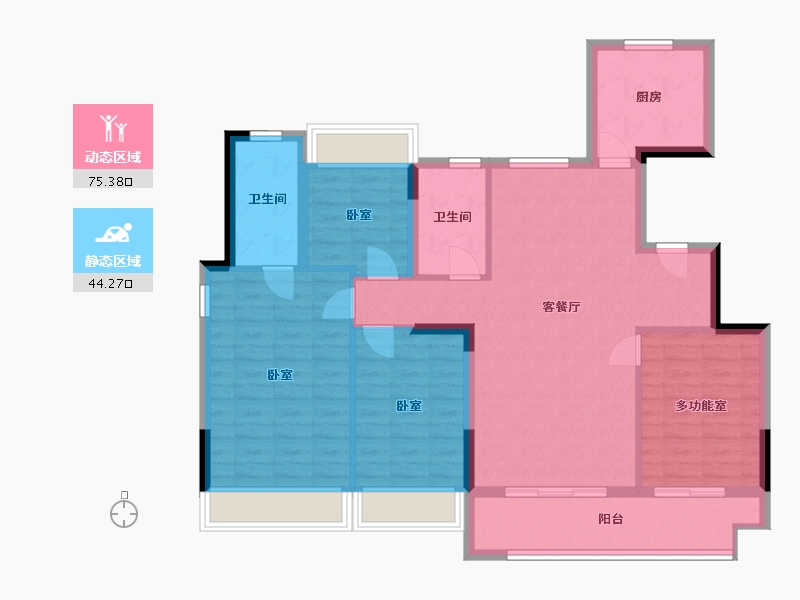 浙江省-温州市-石榴玉兰湾-108.00-户型库-动静分区