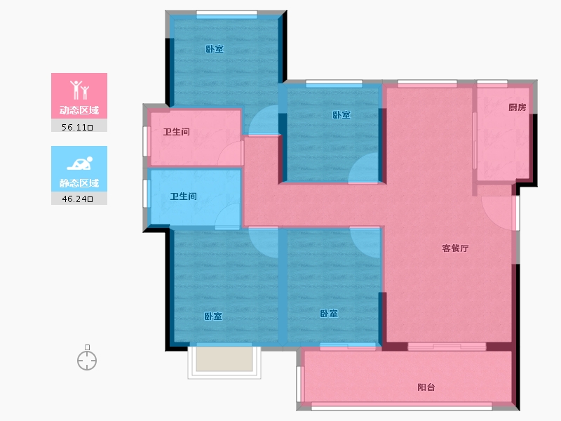 福建省-泉州市-世茂云著-92.00-户型库-动静分区