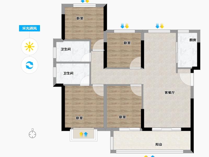 福建省-泉州市-世茂云著-92.00-户型库-采光通风