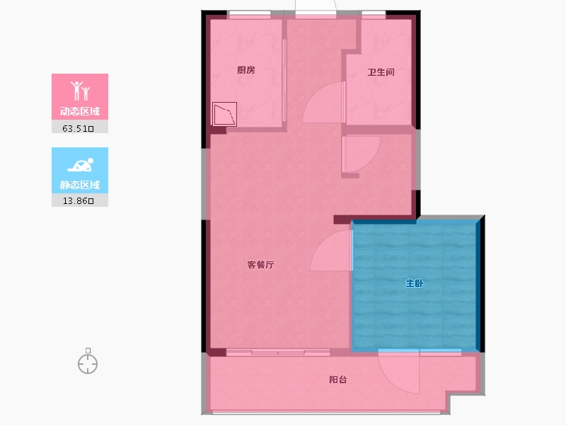 福建省-厦门市-禹洲联发璟阅城（学府1号）-70.29-户型库-动静分区