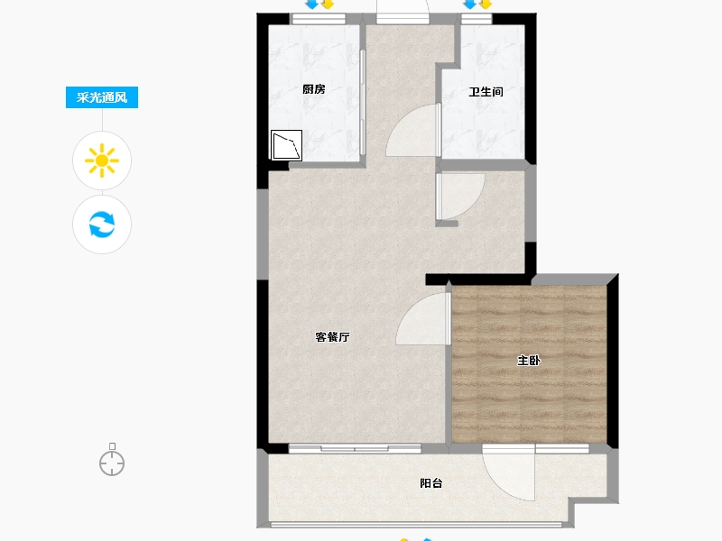 福建省-厦门市-禹洲联发璟阅城（学府1号）-70.29-户型库-采光通风