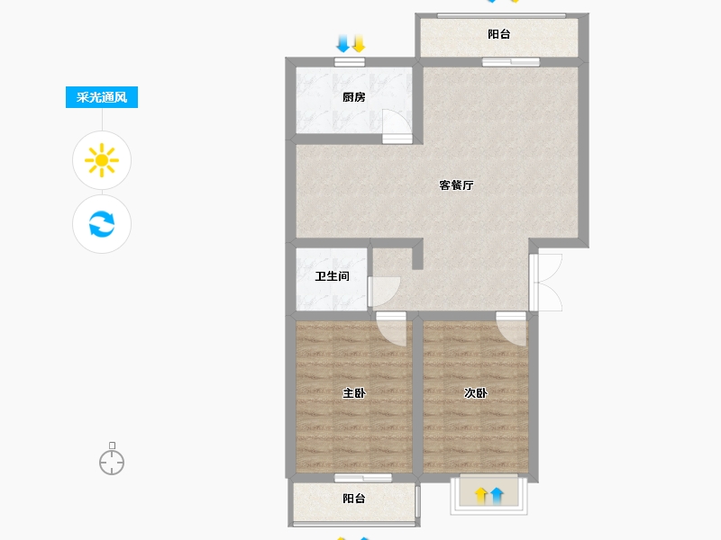 山东省-青岛市-中国铁建岸芷汀兰-74.24-户型库-采光通风