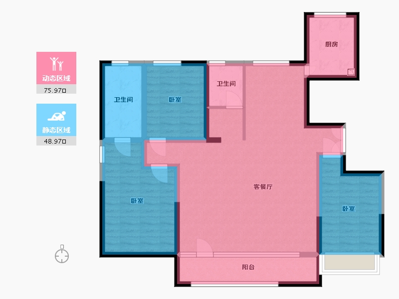 宁夏回族自治区-银川市-美林睿府-111.16-户型库-动静分区