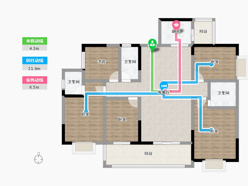 广西壮族自治区-玉林市-玉川万盛华府-132.57-户型库-动静线