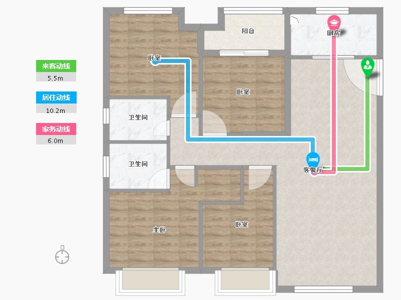 福建省-泉州市-中骏四季丽景-95.33-户型库-动静线