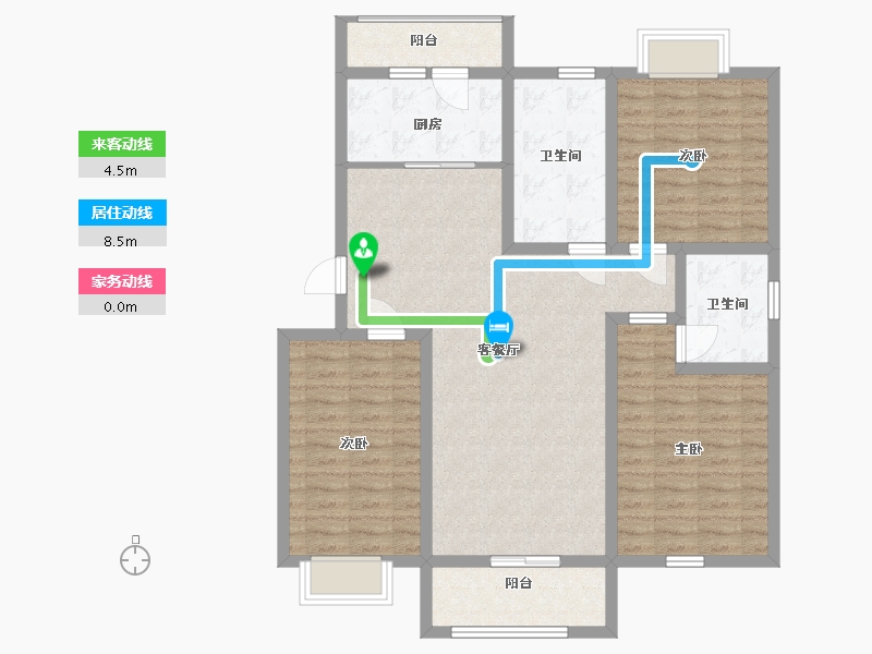 山东省-青岛市-中国铁建岸芷汀兰-107.00-户型库-动静线