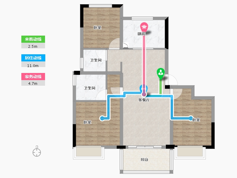 浙江省-丽水市-凯弘鼎园-88.00-户型库-动静线