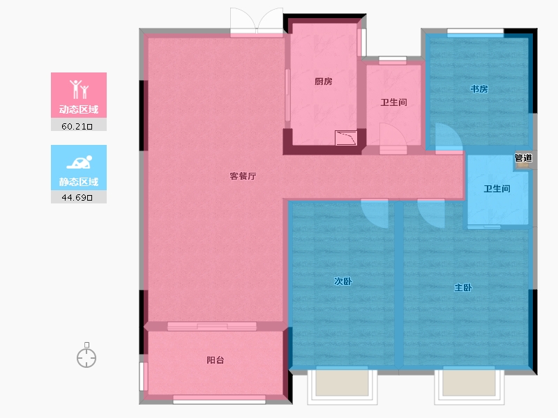 江苏省-泰州市-恒富城市之光-94.00-户型库-动静分区