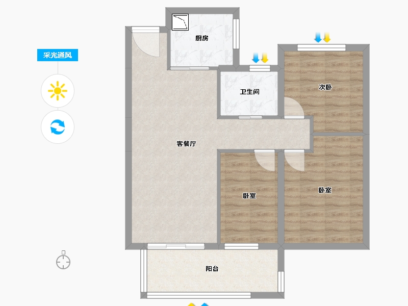 安徽省-合肥市-大富鸿学府-75.37-户型库-采光通风