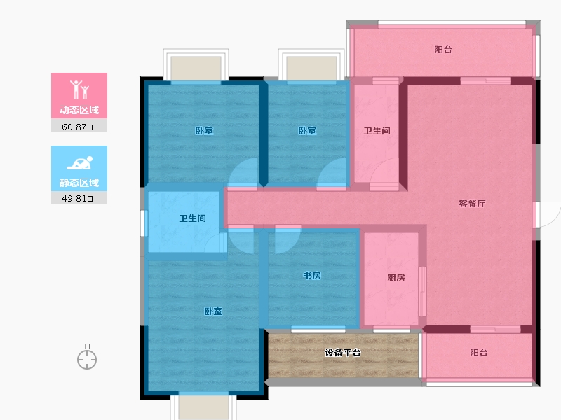 广西壮族自治区-玉林市-玉川万盛华府-102.94-户型库-动静分区