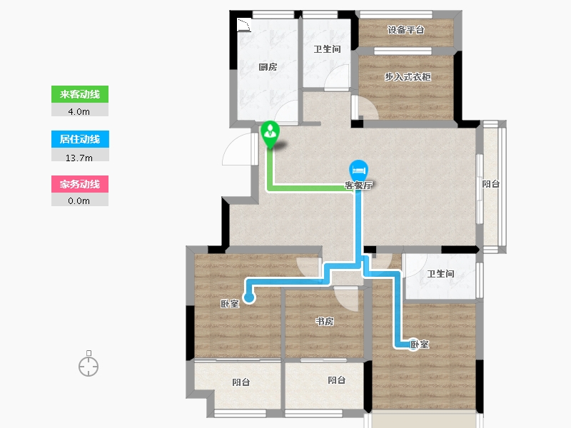 浙江省-金华市-三江府-94.00-户型库-动静线