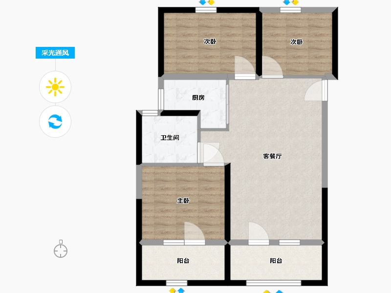 山东省-青岛市-山钢建设凭海临风-86.01-户型库-采光通风