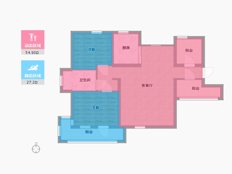 山东省-青岛市-旭辉银盛泰博观星海一期-72.00-户型库-动静分区