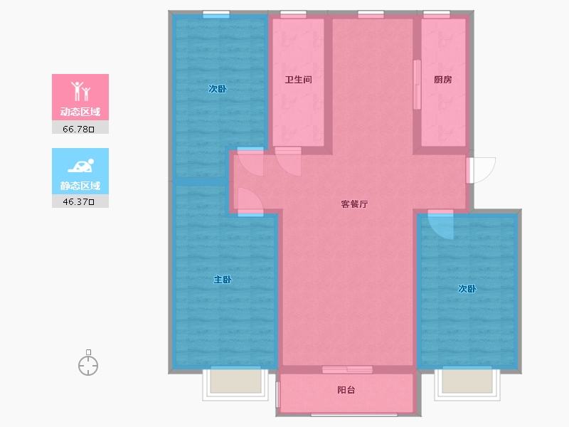 山东省-青岛市-皇骐富贵百合园-101.00-户型库-动静分区