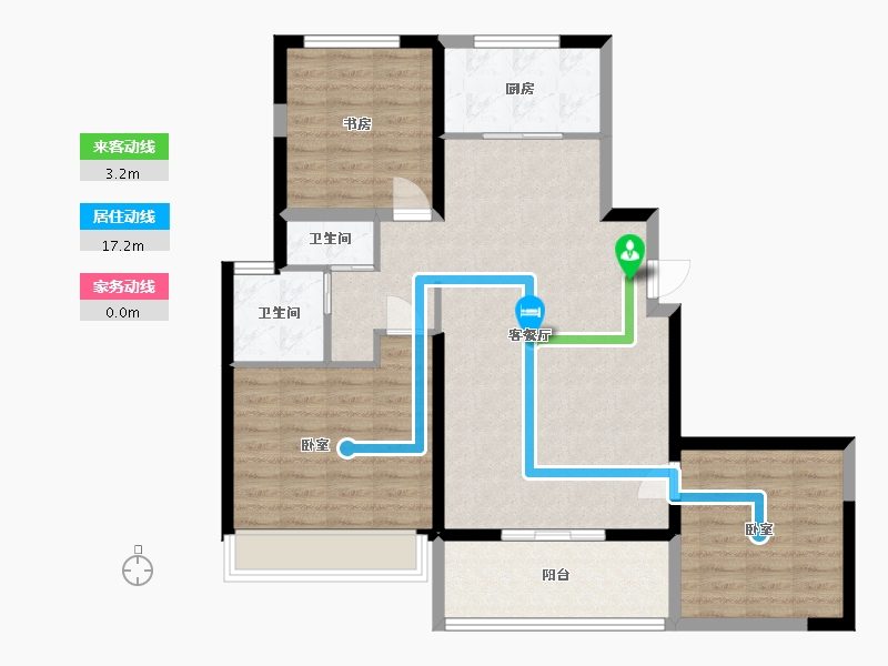 宁夏回族自治区-银川市-华远·海蓝和光-95.00-户型库-动静线