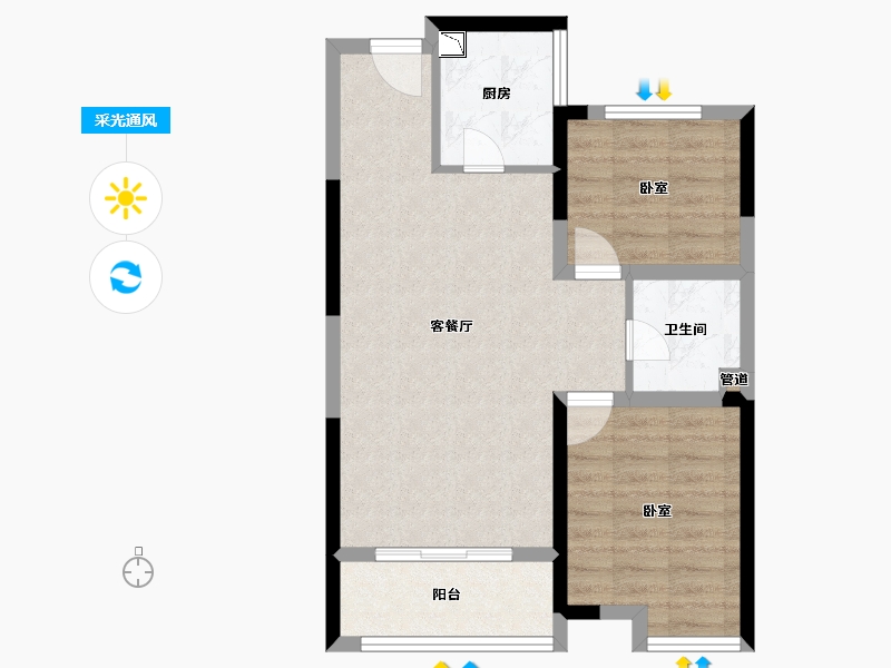 山东省-青岛市-京华海悦-62.00-户型库-采光通风