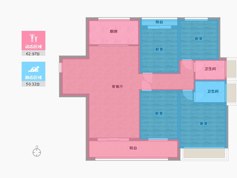 浙江省-温州市-国鸿·中央城-102.00-户型库-动静分区