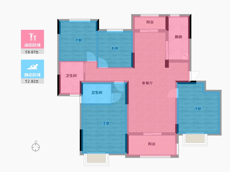 江西省-九江市-保利·庐山林语-98.71-户型库-动静分区