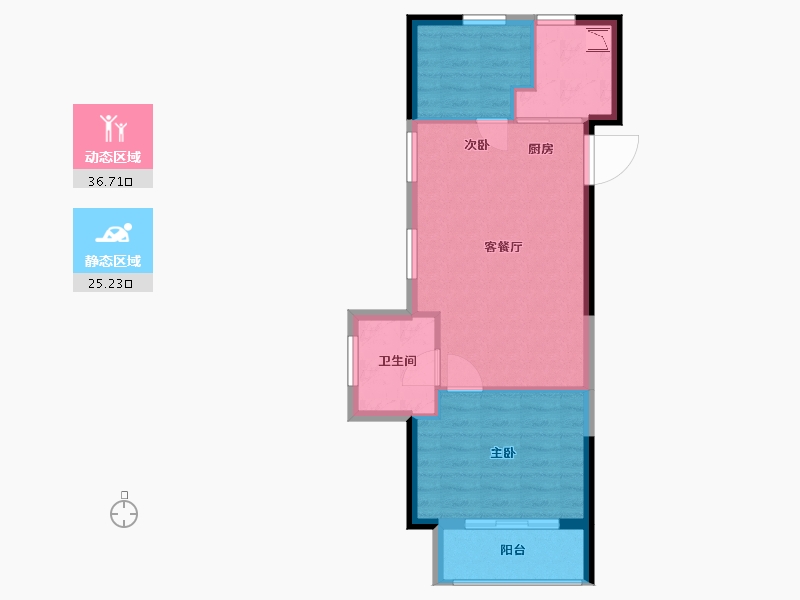 福建省-厦门市-禹洲联发璟阅城（学府1号）-56.01-户型库-动静分区