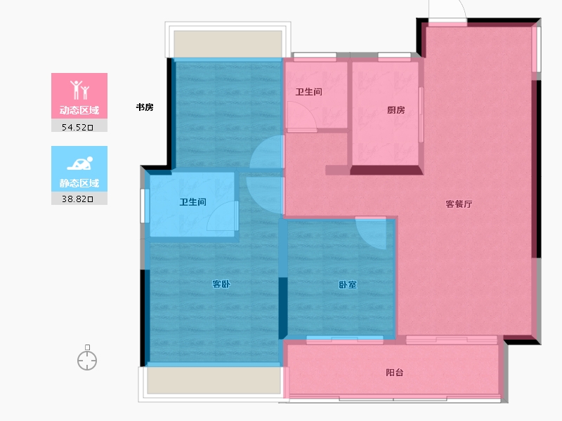 浙江省-绍兴市-樾芯城-85.99-户型库-动静分区