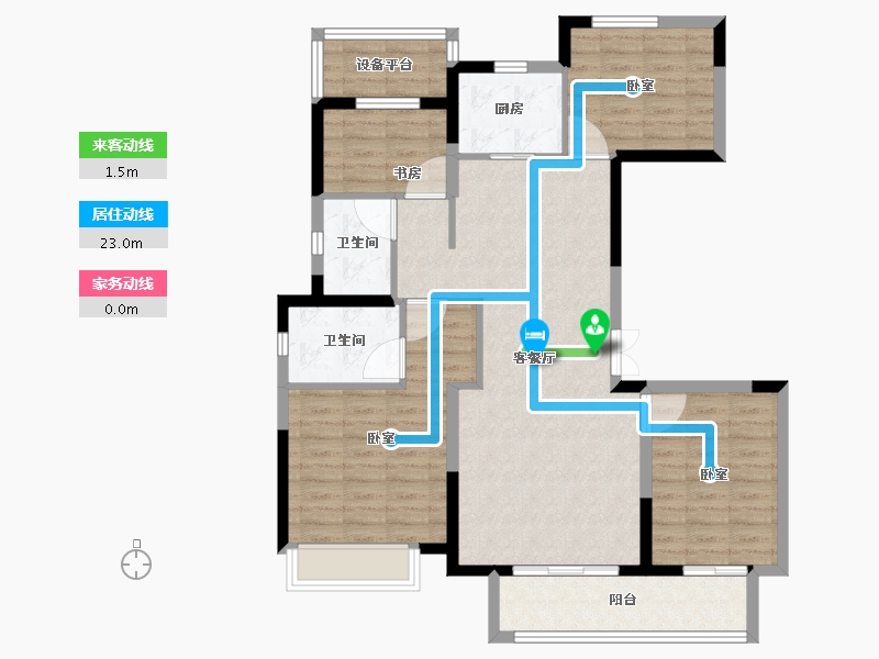 浙江省-嘉兴市-奥山·禾堂樾里-104.01-户型库-动静线