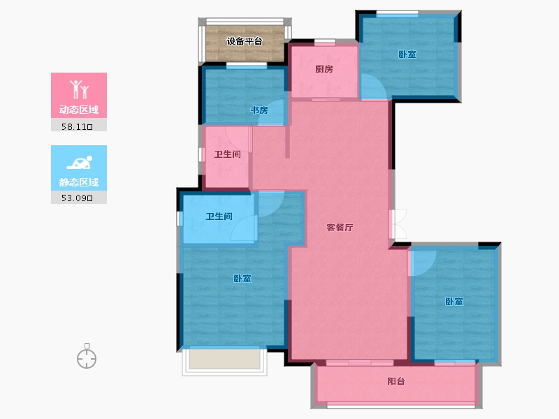 浙江省-嘉兴市-奥山·禾堂樾里-104.01-户型库-动静分区