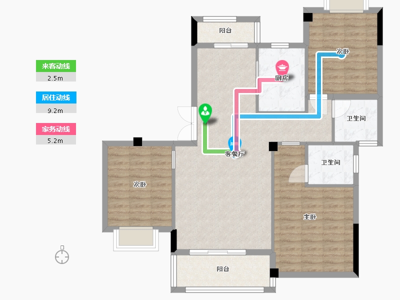 江西省-九江市-宝梁東苑-95.92-户型库-动静线