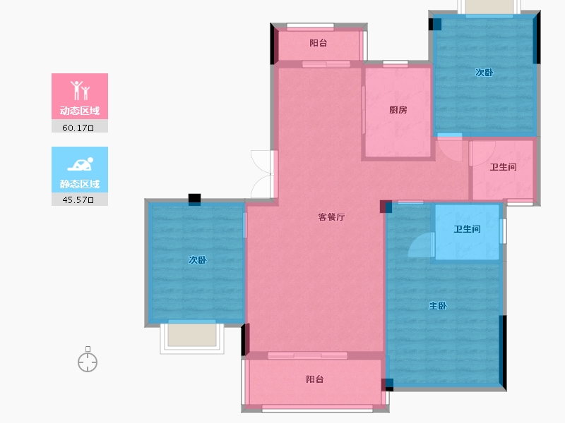 江西省-九江市-宝梁東苑-95.92-户型库-动静分区