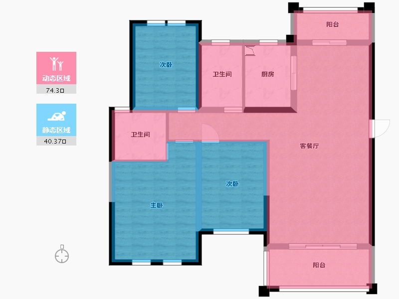 江西省-九江市-海正绿城-102.70-户型库-动静分区