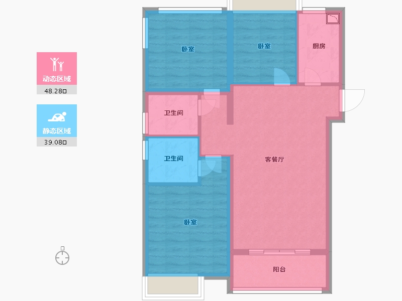 浙江省-温州市-石榴玉兰湾-78.00-户型库-动静分区