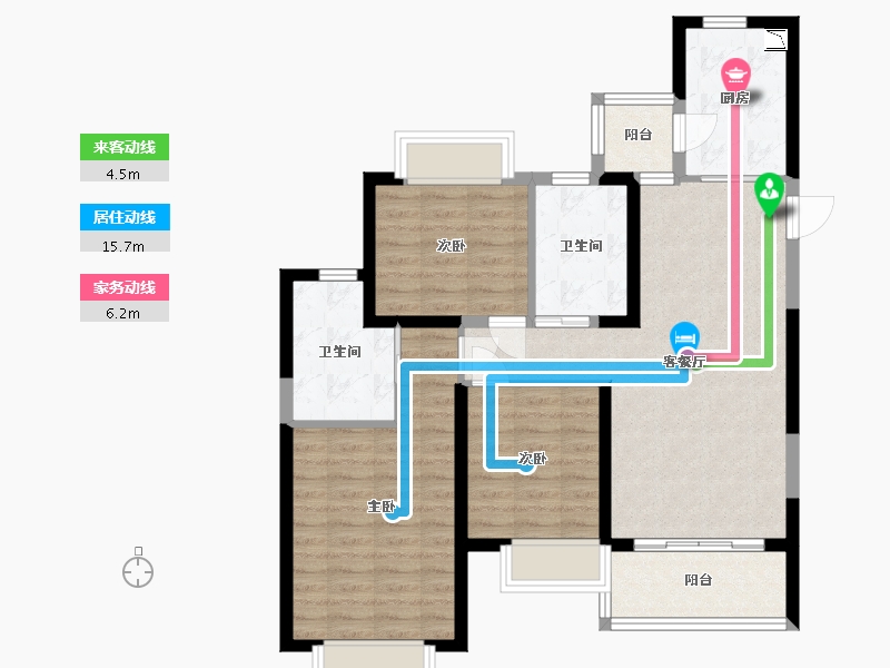 福建省-福州市-福清恒大御府-88.00-户型库-动静线