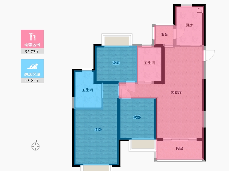 福建省-福州市-福清恒大御府-88.00-户型库-动静分区