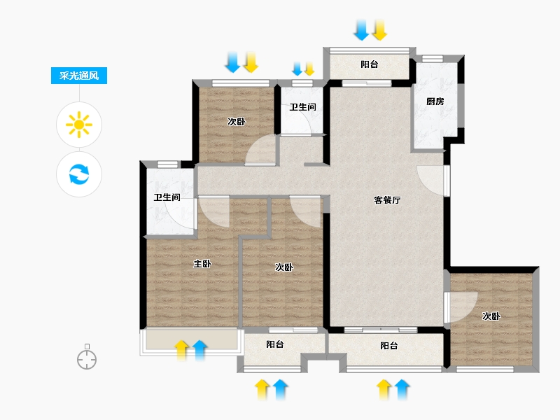 福建省-漳州市-建发珑玺-113.00-户型库-采光通风