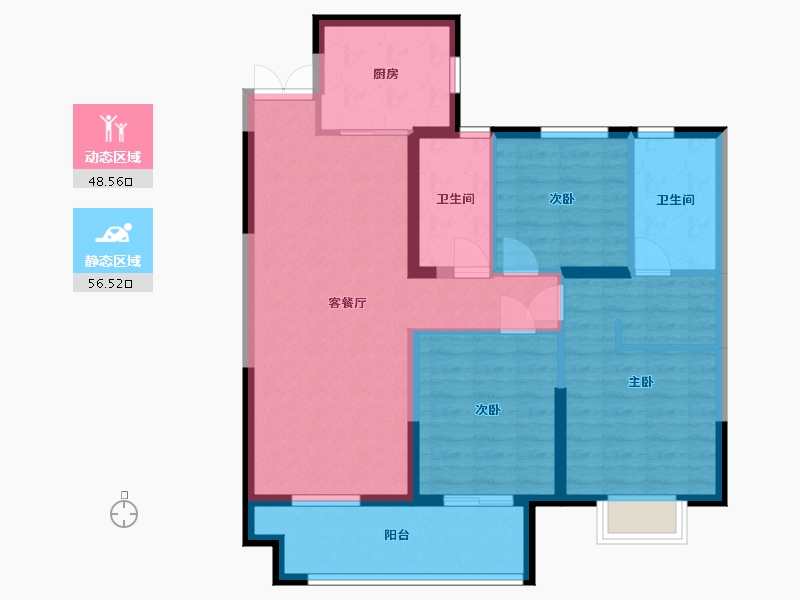 江西省-九江市-嘉圆·悦湖居-94.39-户型库-动静分区