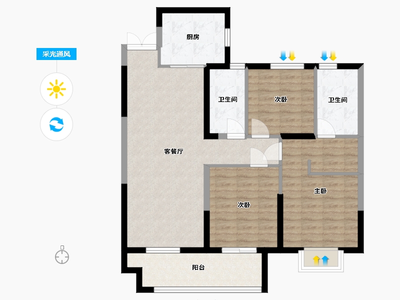 江西省-九江市-嘉圆·悦湖居-94.39-户型库-采光通风