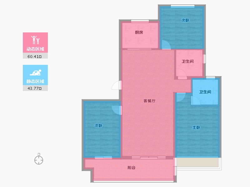 江苏省-徐州市-美的德信·翰林府-94.00-户型库-动静分区