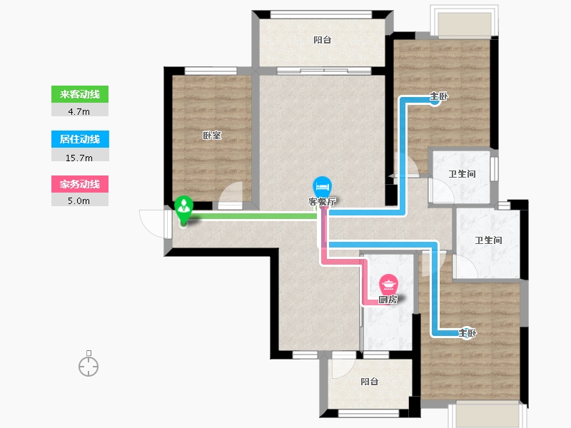 福建省-泉州市-百捷中央公园御府-93.22-户型库-动静线