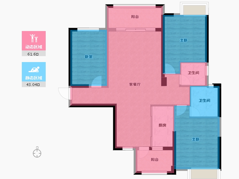 福建省-泉州市-百捷中央公园御府-93.22-户型库-动静分区