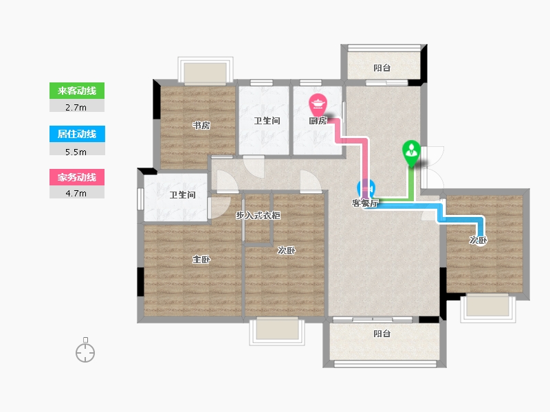 江西省-九江市-宝梁東苑-106.40-户型库-动静线